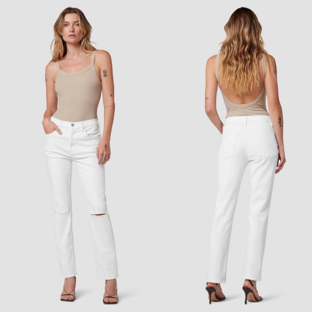 Hudson Los Angeles Jeans Size 26 White Womens Thalia 90's Loose Fit‎ Jeans